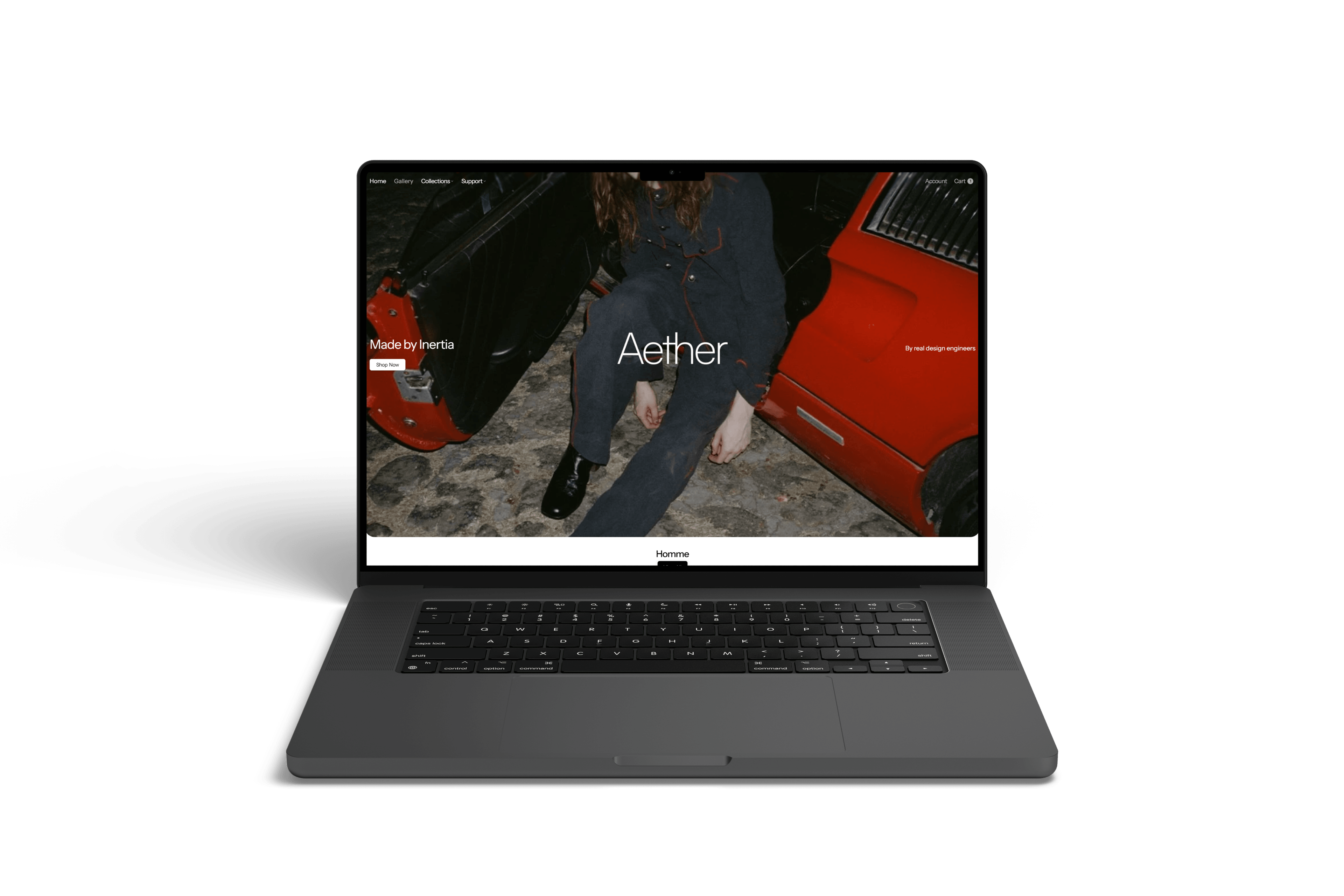 Rosso, an example Aether store, on MacBook